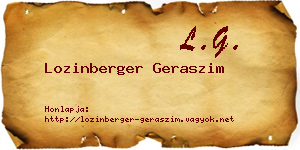 Lozinberger Geraszim névjegykártya